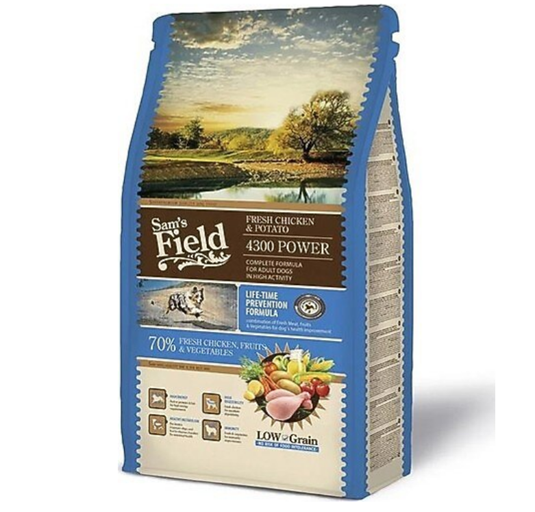 Sam's Field Power4300 Düşük Tahıllı Tavuklu ve Patatesli 2.5 kg Aktif Yetişkin Köpek Maması