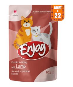 Enjoy Kuzu Etli Kedi Yaş Maması Pouch 22X85 gr