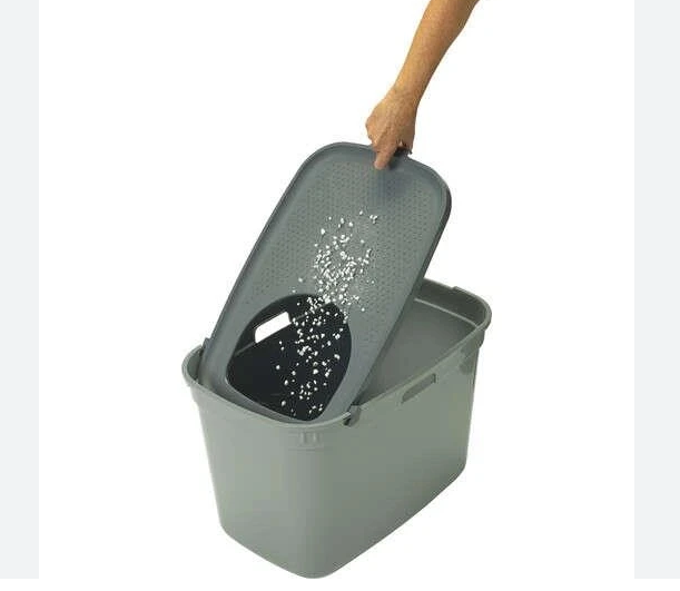 Moderna 39x59x38 cm Açık Gri Üstten Girişli Kedi Tuvaleti - Görsel 3