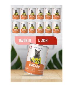 King Tavuklu  Kedi Konservesi 400 g x 12