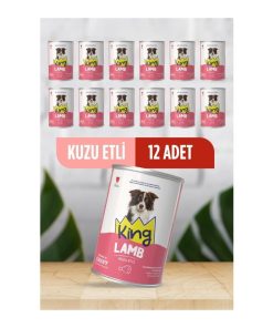 King Kuzu Etli Köpek Konservesi 400 Gr 12 Adet